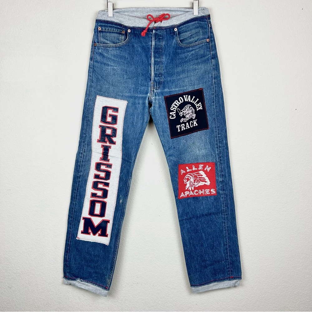 Riley Custom Patchwork Medium Wash Straight Leg H… - image 1